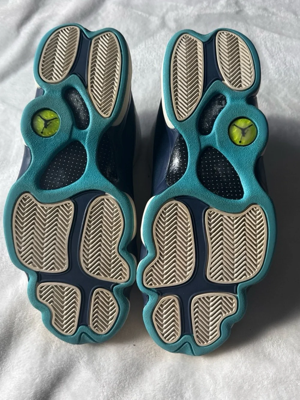 Jordan 13 retro low Men’s Sneakers - White / Navy with Teal Accents